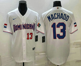 Men's Dominican Republic Baseball #13 Manny Machado Number 2023 White World Baseball Classic Stitched Jerseys,We sell and wholesale Men's Dominican Republic Baseball #13 Manny Machado Number 2023 White World Baseball Classic Stitched Jerseys on line form chian!